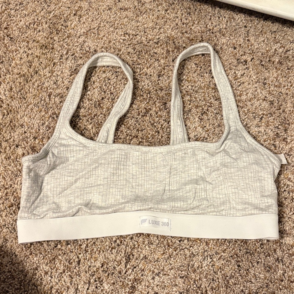 Fabletics Light Gray Ribbed Luxe 360 Bralette